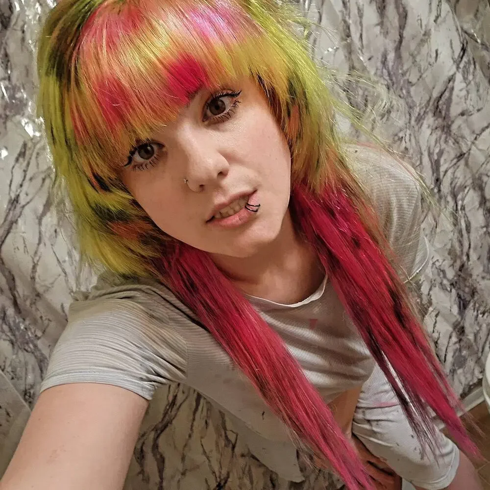 Yellow & Pink Scene 28 Inch Wig, 13x6 Lace Front Cheetah, Zebra Print